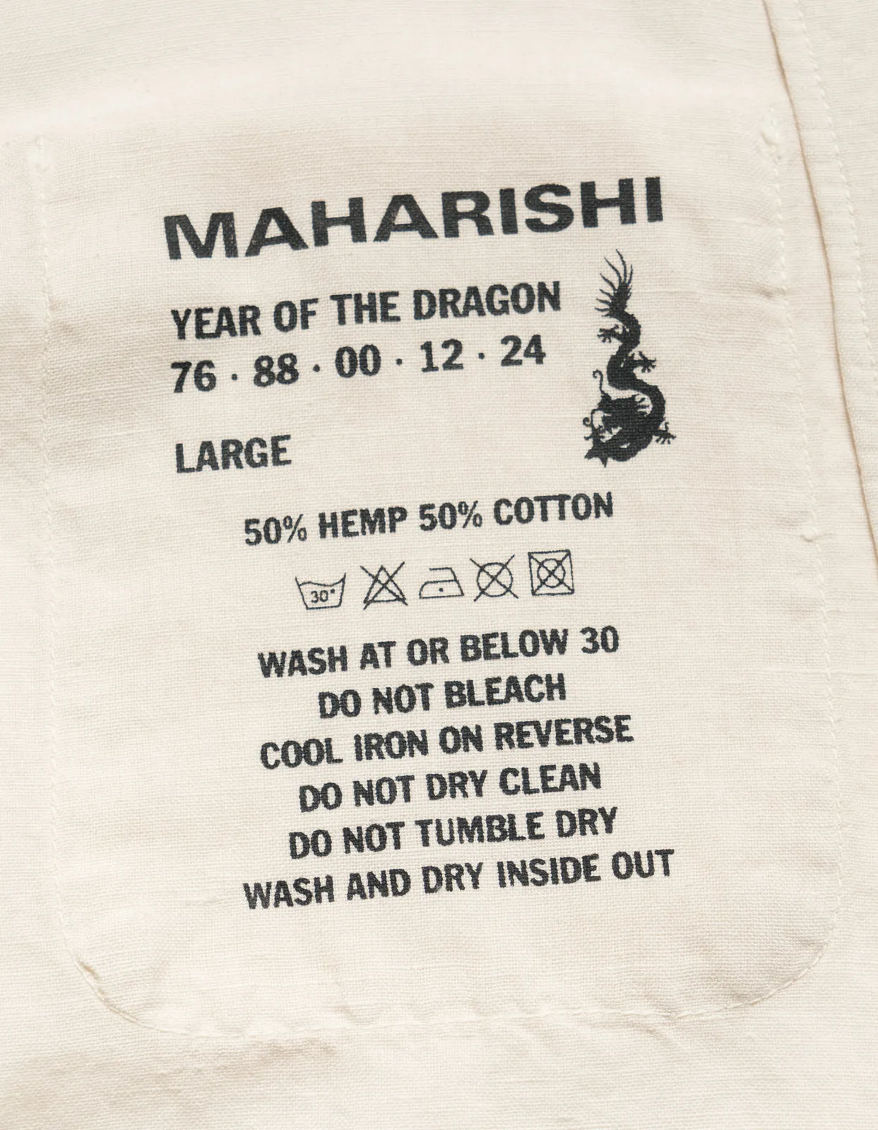 5078 Dragon Bamboo Hemp Shirt Ecru