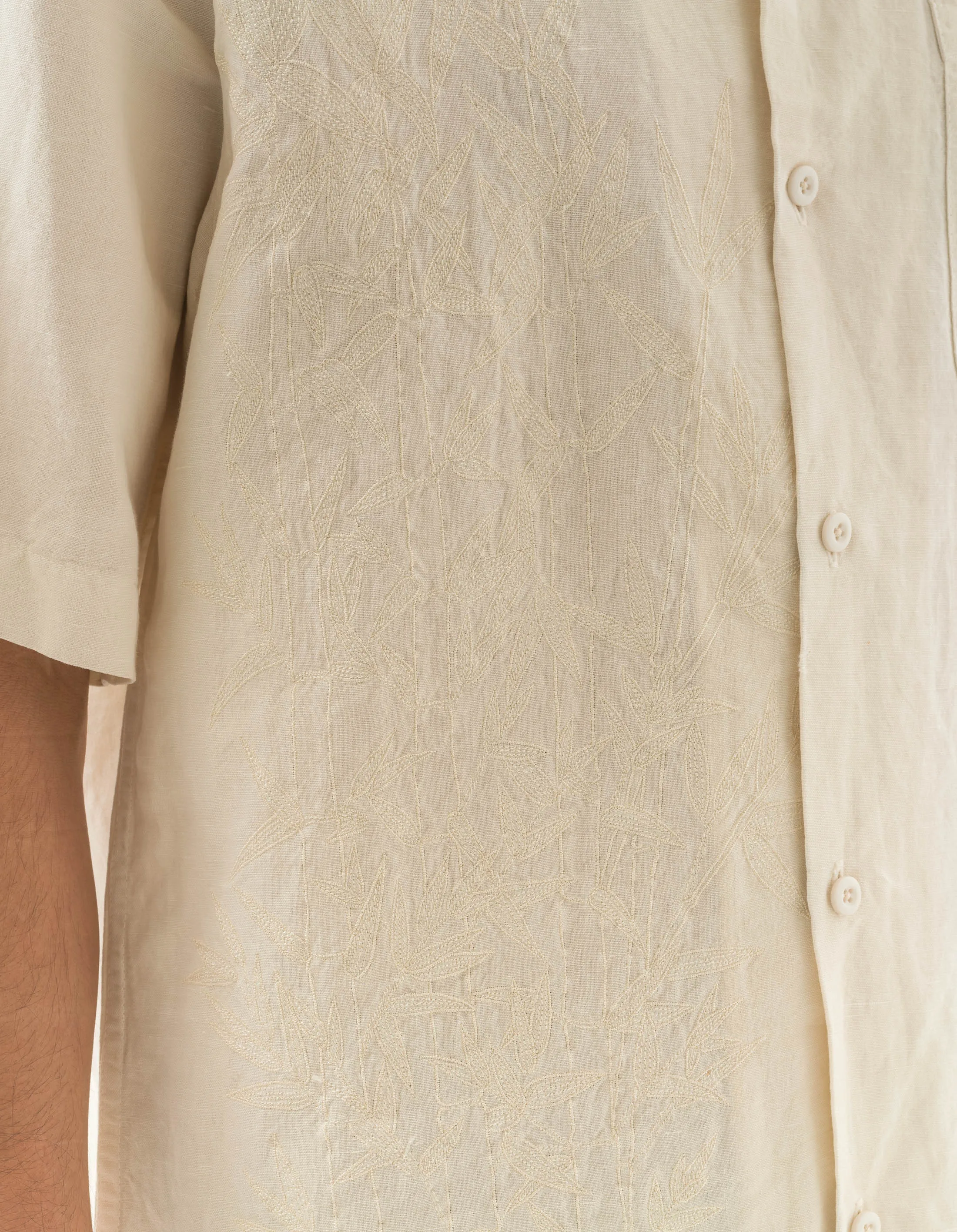 5078 Dragon Bamboo Hemp Shirt Ecru