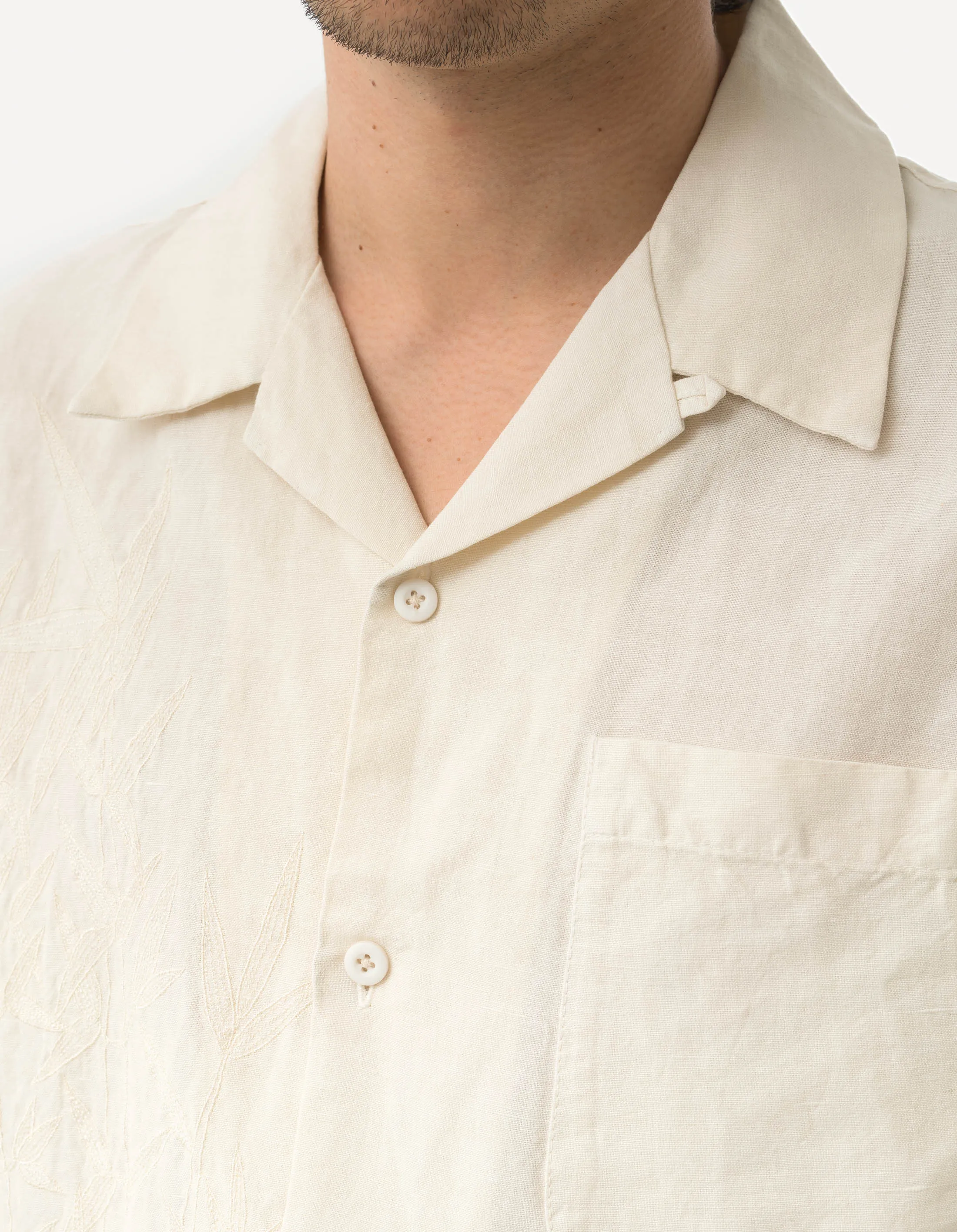 5078 Dragon Bamboo Hemp Shirt Ecru