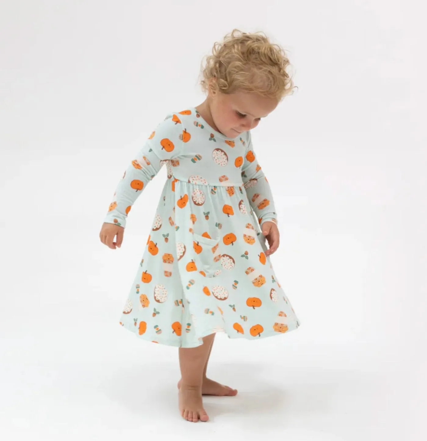 Angel Dear L/S Dress - Baby and Toddler - Pumpkin Spice Latte