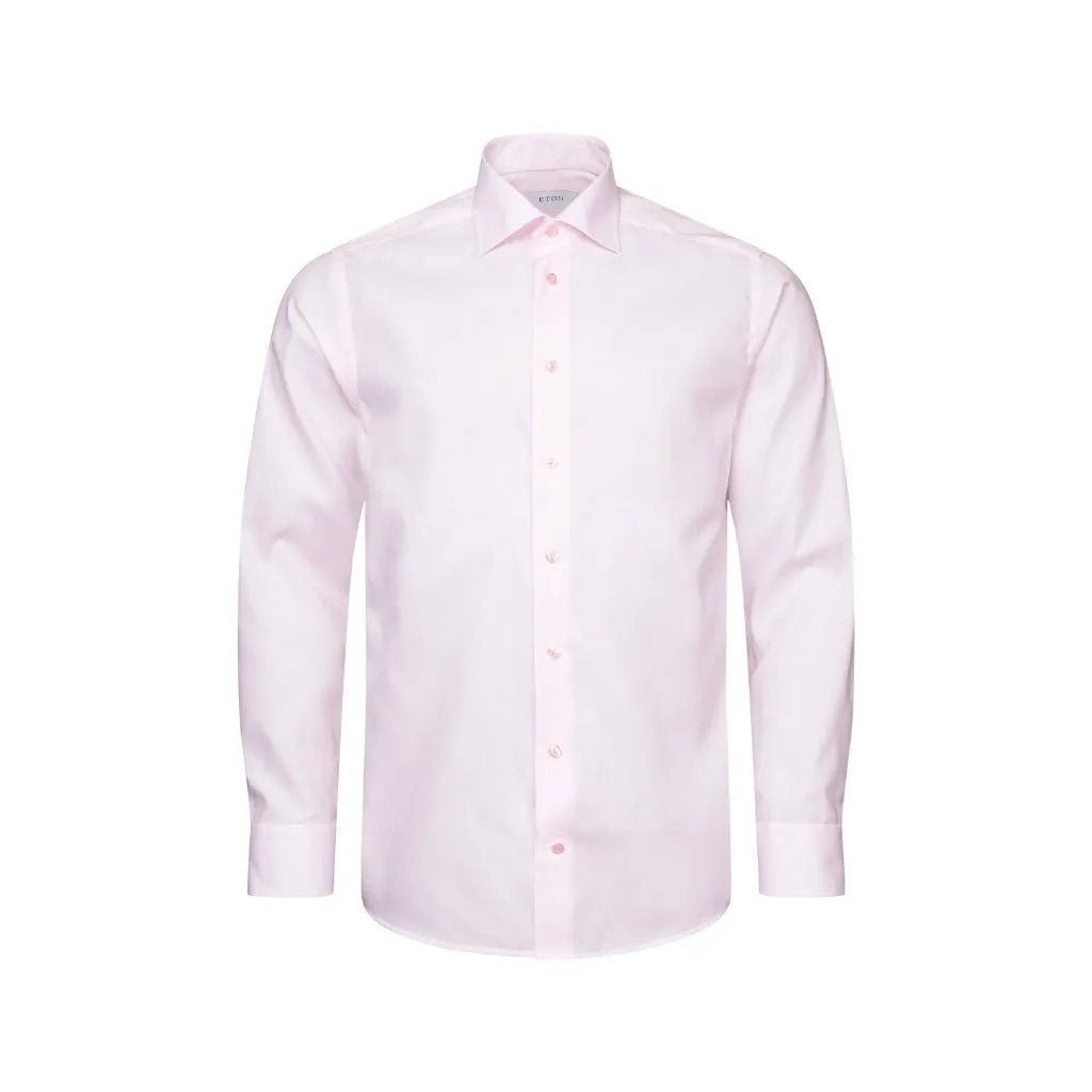 ETON Semi Solid Twill Shirt Single Cuff Contemporary Fit PINK