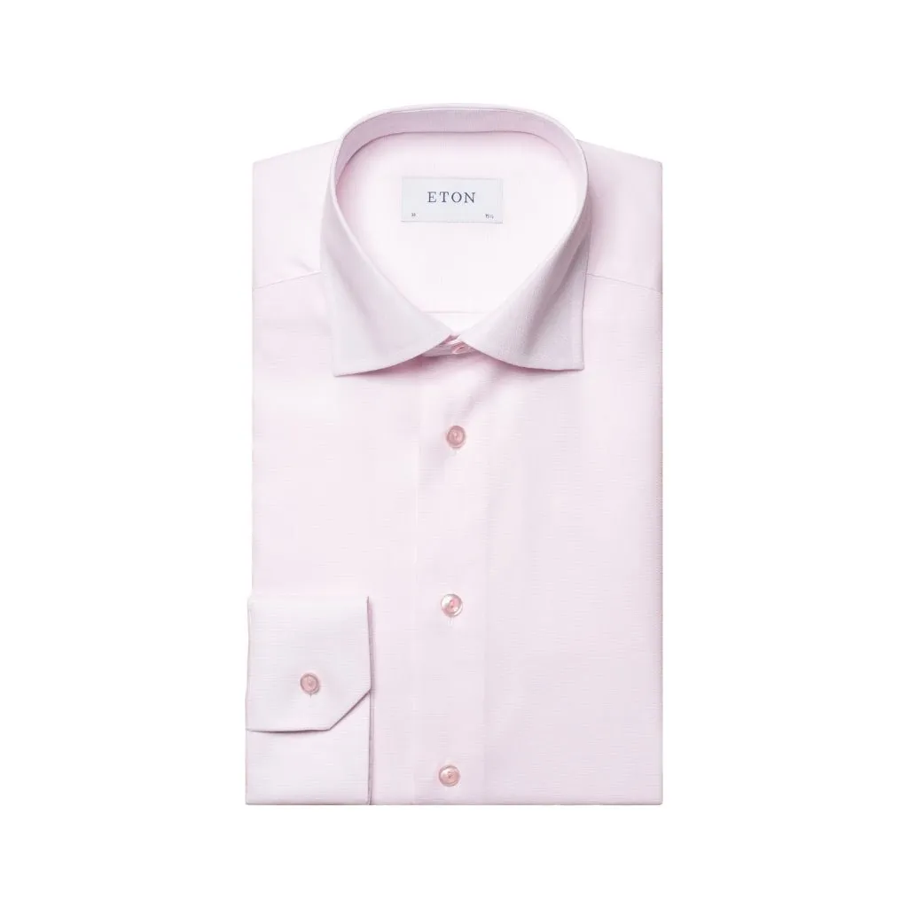 ETON Semi Solid Twill Shirt Single Cuff Contemporary Fit PINK
