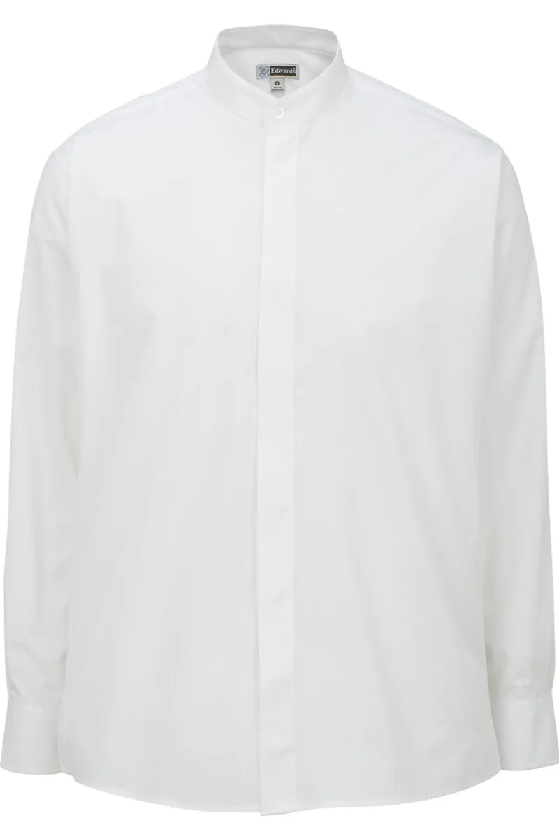 Men's Banded Collar Broadcloth Shirt - White