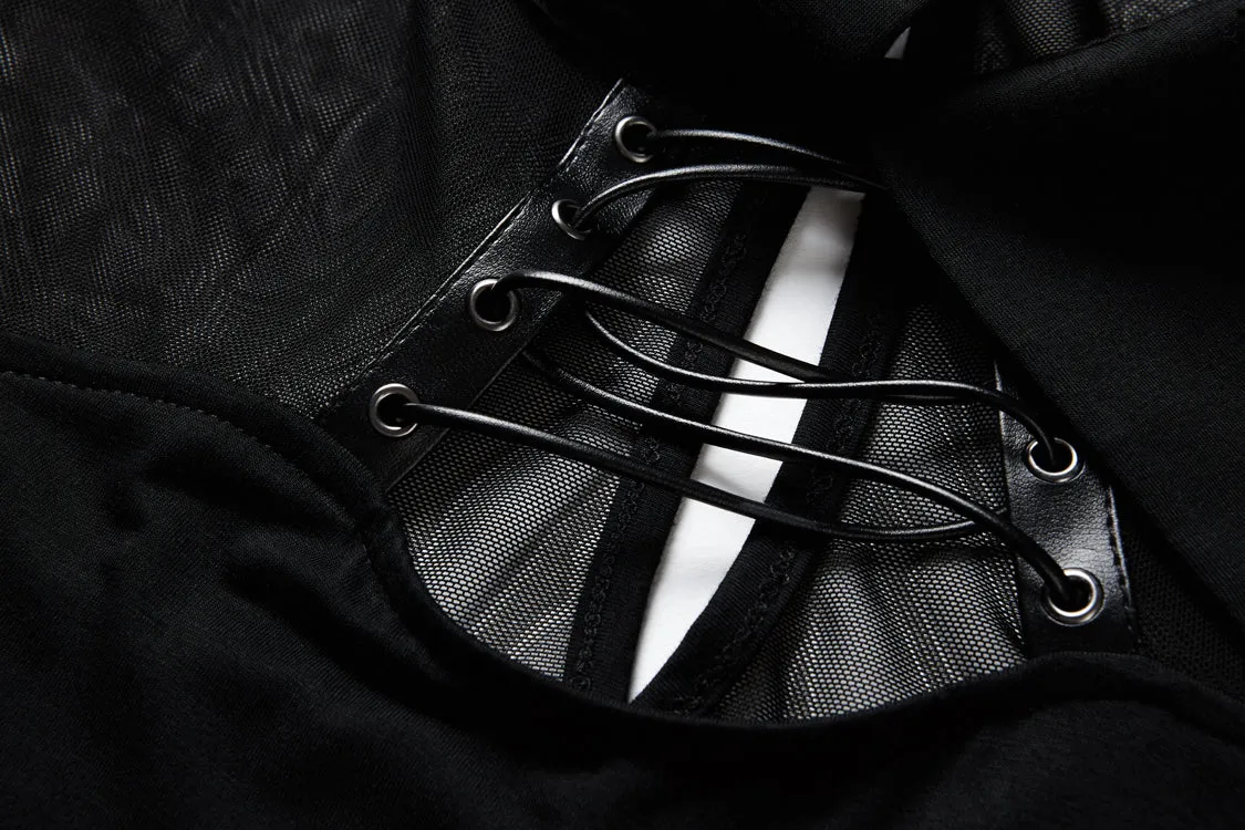 Punk Black spider neck dress DW159