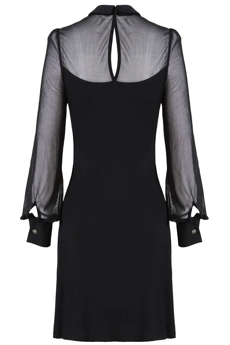 Punk Black spider neck dress DW159