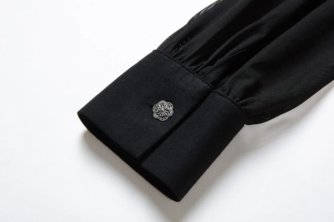 Punk Black spider neck dress DW159