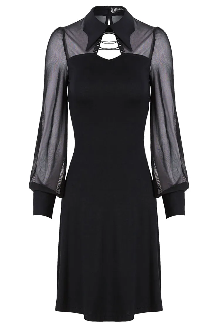 Punk Black spider neck dress DW159