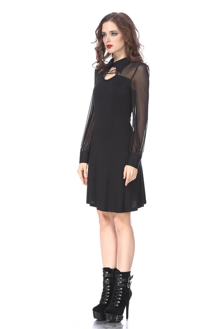 Punk Black spider neck dress DW159