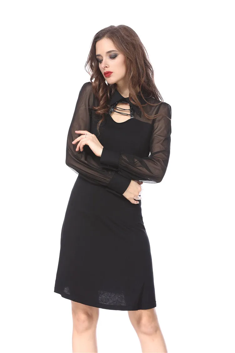 Punk Black spider neck dress DW159