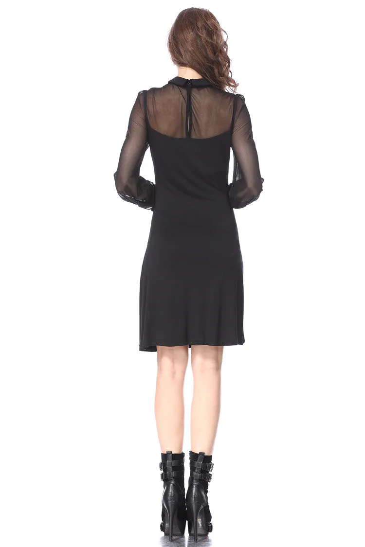 Punk Black spider neck dress DW159
