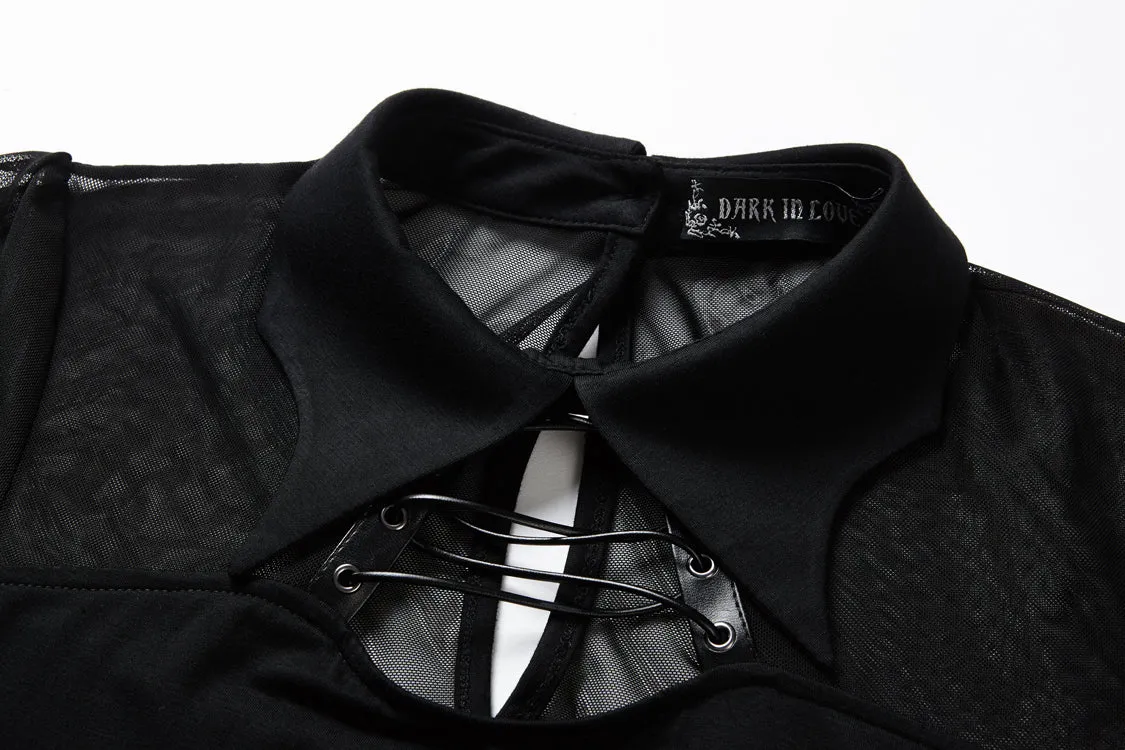 Punk Black spider neck dress DW159