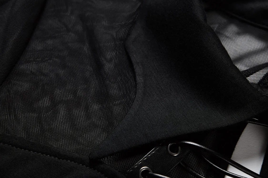 Punk Black spider neck dress DW159