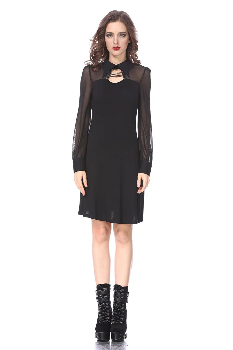 Punk Black spider neck dress DW159