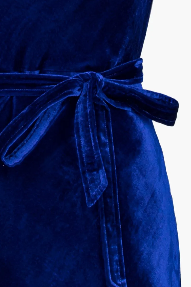 ZANA VELVET COWL NECK SLIP DRESS
